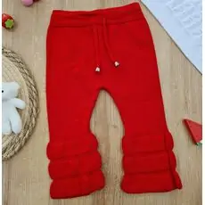 Lovely Knitted Trousers Red - საბავშვო ნაქსოვი შარვალი