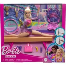 Barbie HRG52 Gymnastics Playset With Blonde Fashion Doll - სათამაშო ბარბის თოჯინა აქსეასუარებით