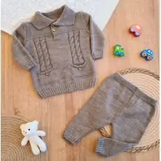 Cute Knitted Clothes Set Pink - საბავშვო ტანსაცმლის ნაკრები