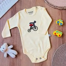 3 Wheel Bike Bodysuit Yellow -  ჩვილის ბოდე