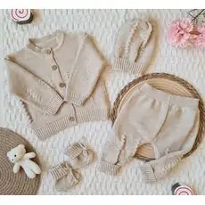 Baby Knitted 4 In 1 Set - ჩვილის სამოსის ნაკრები