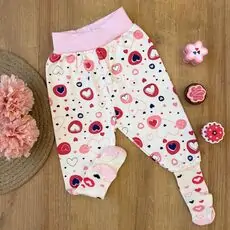 Baby Pants Hearts Pink  - ახალშობილის შარვალი