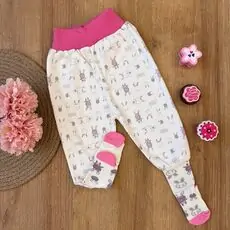 Baby Pants Rabbit Pink  - ახალშობილის შარვალი