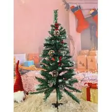Snow-Covered Christmas Tree With Pine Cones And Berries საახალწლო ნაძვის ხე დათოვლილი ტოტებით, გირჩითა და კენკრით 90 სმ