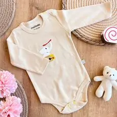Elephant Bodysuit Beige -  ჩვილის ბოდე