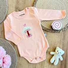 Mushroom Bodysuit Peach -  ჩვილის ბოდე