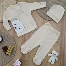 Newborn Baby 3in1 set Cute Bear - ახალშობილის ტანსაცმლის კომპლექტი