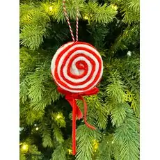 Christmas Candy Lollipop Red ნაძვის ხის სათამაშოები
