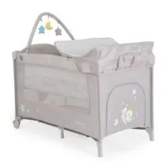 Cangaroo Sleepy Grey ორ დონიანი საწოლ-მანეჟი