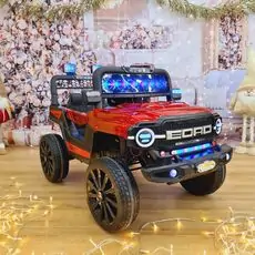 Electric Jeep Painting Red - ელექტრო მანქანა კაუჩუკის საბურავებით