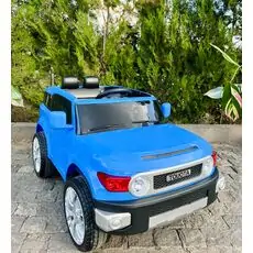 Toyota Off Road Electric Car Blue - ელექტრო მანქანა კაუჩუკის საბურავებით