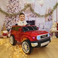Toyota Off Road Electric Car Painting Red - ელექტრო მანქანა კაუჩუკის საბურავებით