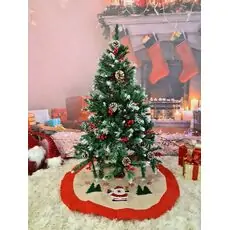 Snow-Covered Christmas Tree With Pine Cones And Berries საახალწლო ნაძვის ხე დათოვლილი ტოტებით, გირჩითა და კენკრით 120 სმ