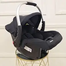 23-00014646-KikkaBoo 0+ (0-13 kg) Little Traveler Black - მანქანის სავარძელი (ქარსითი)