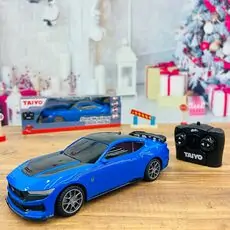 Taiyo Ford Mustang Dark Horse Blue -  საბავშვო სათამაშო მანქანა დისტანციური მართვით