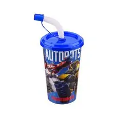 Tuffex Transformers Cup With Cover And Pipette - საბავშვო ჭიქა