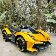Lamborghini V12 Sports Car Painted Golden - ელექტრო მანქანა კაუჩუკის საბურავებით