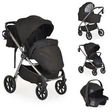 Cangaroo Baby Stroller 4 in 1 Unique Carbon Black - საბავშვო ეტლის კომპლექტი