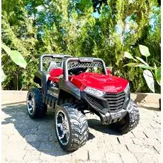 Big Electric Car Painted Red - ელექტრო მანქანა კაუჩუკის საბურავებით