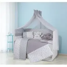 Esila Sleeping Set for cribs Grey ახალშობილის საწოლის თეთრეული