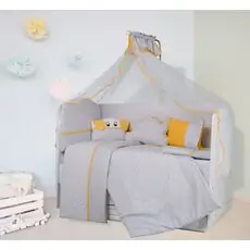 Joli Sleeping Set for cribs Grey ახალშობილის საწოლის თეთრეული