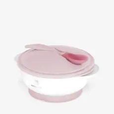 KikkaBoo Suction bowl With heat sensing spoon Pink ჩვილის თასი კოვზით