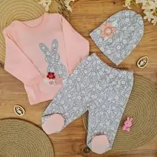 Cute Rabbit 3 In 1 Set - ჩვილის სამოსის ნაკრები