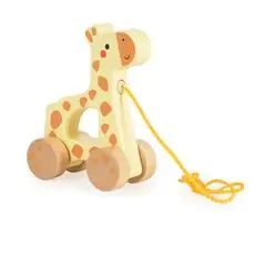 Tooky Toy Pull Along Giraffe TJ009 - ხის განსავითარებელი სათამაშო ჟირაფი