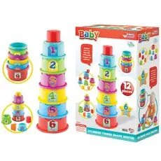 Dede Cylinder Tower Shape Sorter - განსავითარებელი სათამაშო