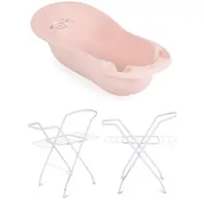 Cangaroo Bathtub 100 cm. Zebra pastel pink With Stand Aqua ჩვილის აბაზანა სადგამით და საშრობით