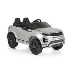 Land Rover BO Range Rover Evoque painting silver - ელექტრო მანქანა კაუჩუკის საბურავებით და ტყავის სავარძლით