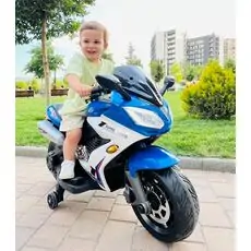 Super Moto Blue - ელექტრო მოტოციკლი კაუჩუკის საბურავებით