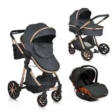 Cangaroo Alma 3 In 1 Black საბავშვო ტრანსფორმერი ეტლი