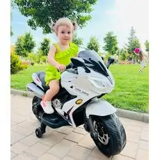 Super Moto White - ელექტრო მოტოციკლი კაუჩუკის საბურავებით