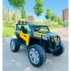 RZR Sport Jeep Yellow - ელექტრო მანქანა კაუჩუკის საბურავებით