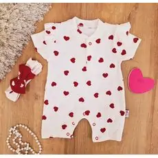 Heart Shaped Romper White - ჩვილის რომპერი