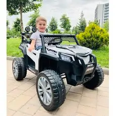 RZR Sport Jeep White - ელექტრო მანქანა კაუჩუკის საბურავებით