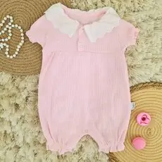 Vintage Romper Pink - ჩვილის რომპერი