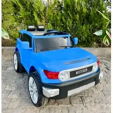 Toyota Off Road Car Blue - ელექტრო მანქანა კაუჩუკის საბურავებით