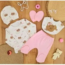 Cute Bear 5 In 1 Set - ჩვილის სამოსის ნაკრები