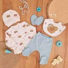 Cute Bear 5 In 1 Set - ჩვილის სამოსის ნაკრები