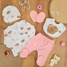 Cute Bear 5 In 1 Set - ჩვილის სამოსის ნაკრები
