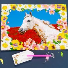 White Hors Diamantiny Level Up Wild - თვლებით ხატვა