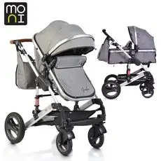 Cangaroo Gala 2 In 1 Dark Grey Leather საბავშვო ტრანსფორმერი ეტლი