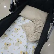 Yuar Baby Stroller Bedding Set beige ახალშობილის ეტლის თეთრეული