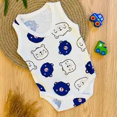 Smiling Bear Bodysuit Blue - ჩვილის ბოდე