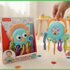 Baby Yard Octopus Baby Sensory Teething Toy - განსავითარებელი სათამაშო რვაფეხა
