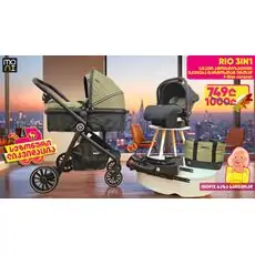 Moni 3 In 1 Set Rio Green Witt Multi Car Seat საბავშვო ტრანსფორმერი ეტლის კომპლექტი