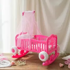 Wheeled Cradle With Net - თოჯინის საწოლი ფარდით