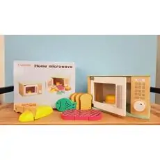 Wooden Toy Microwave Oven - ხის სათამაშო მიკროტალღური ღუმელი